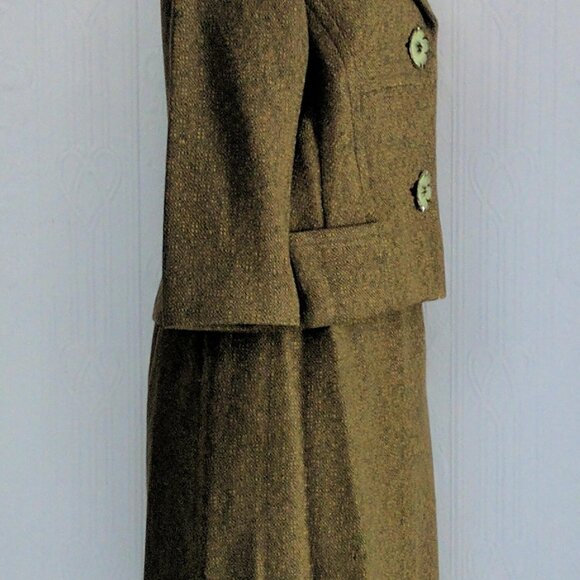 Vogue couturier design 60's green tweed suit small/medium, cropped jacket - Picture 3 of 4